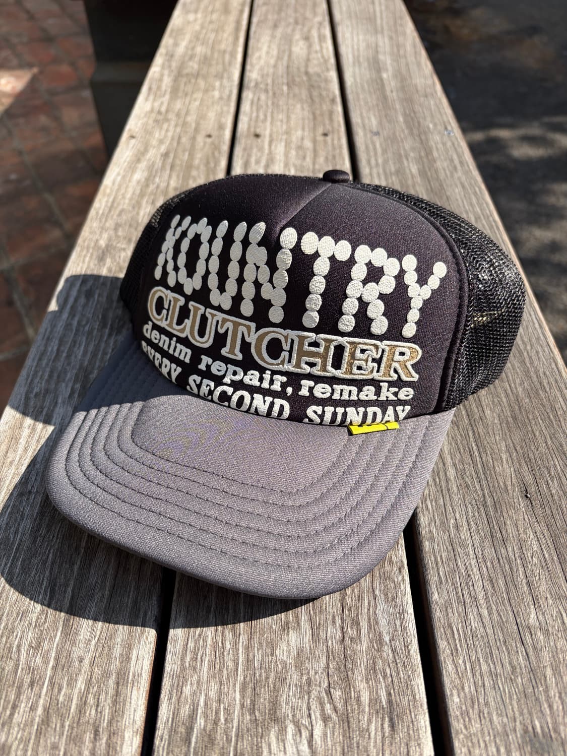 캐피탈 컨트리 펄 크러쳐 트러커 캡 블랙 그레이 상품이미지1