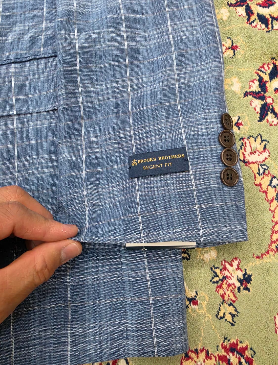 [새상품/최종할인] 브룩스브라더스 린넨 블루체크 2버튼 46R 107 상품이미지7