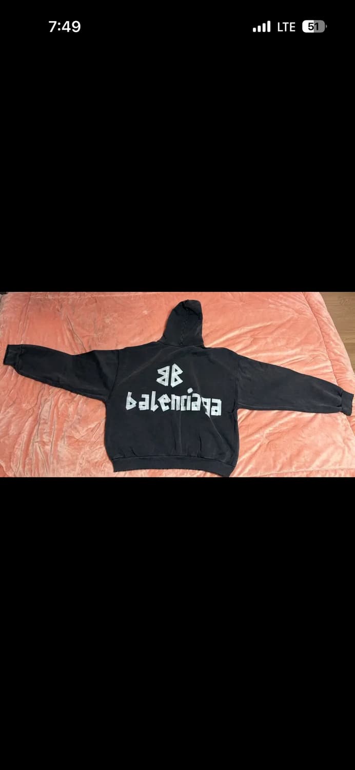 발렌시아가 테이프로고 후드 m사이즈 그레이팝니다! 상품이미지2