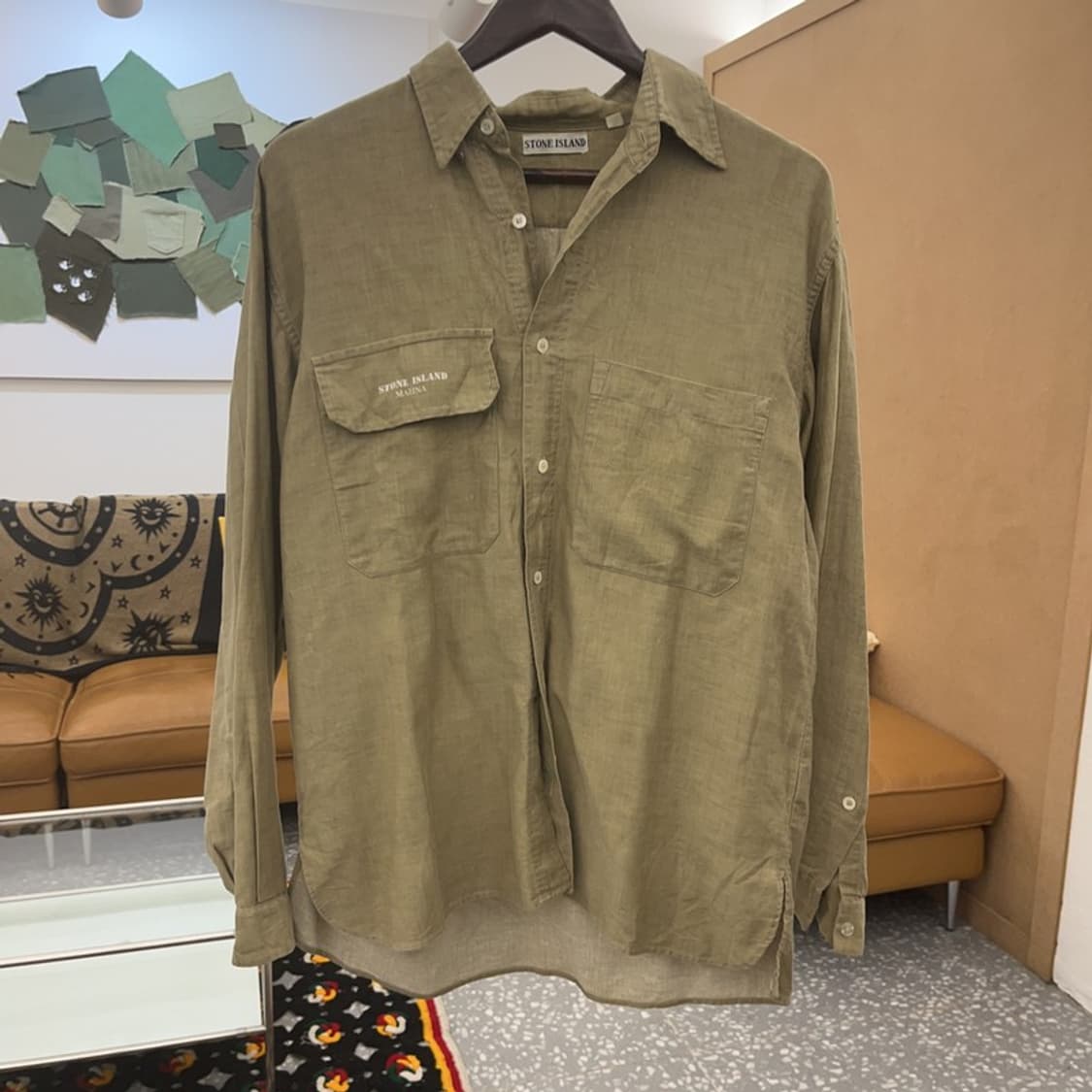 스톤아일랜드 빈티지 컨트리 딥카키 셔츠 M C08086 상품이미지3