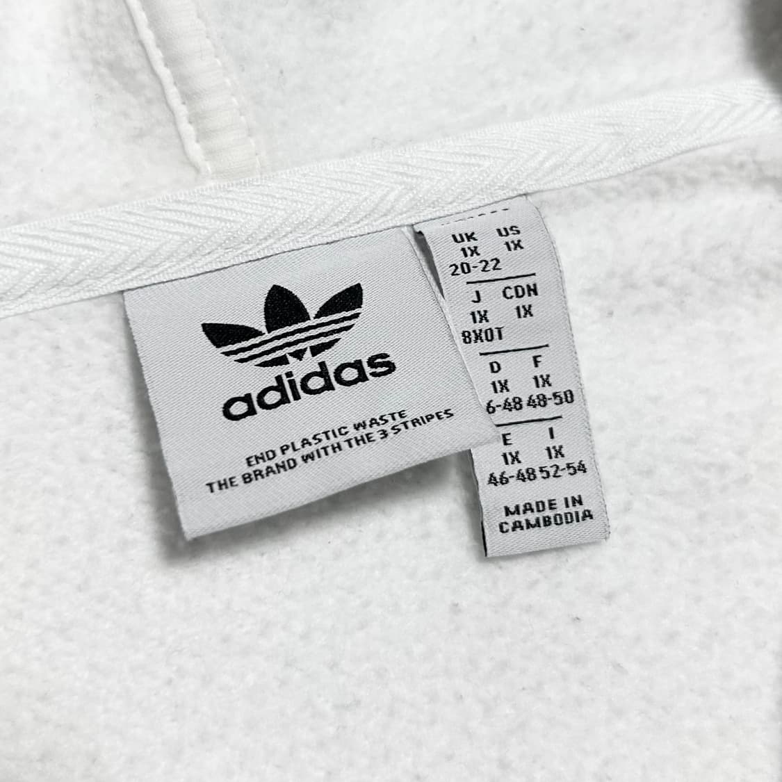 [XL] adidas 아디다스 오버핏 크롭 화이트 후드티 상품이미지5