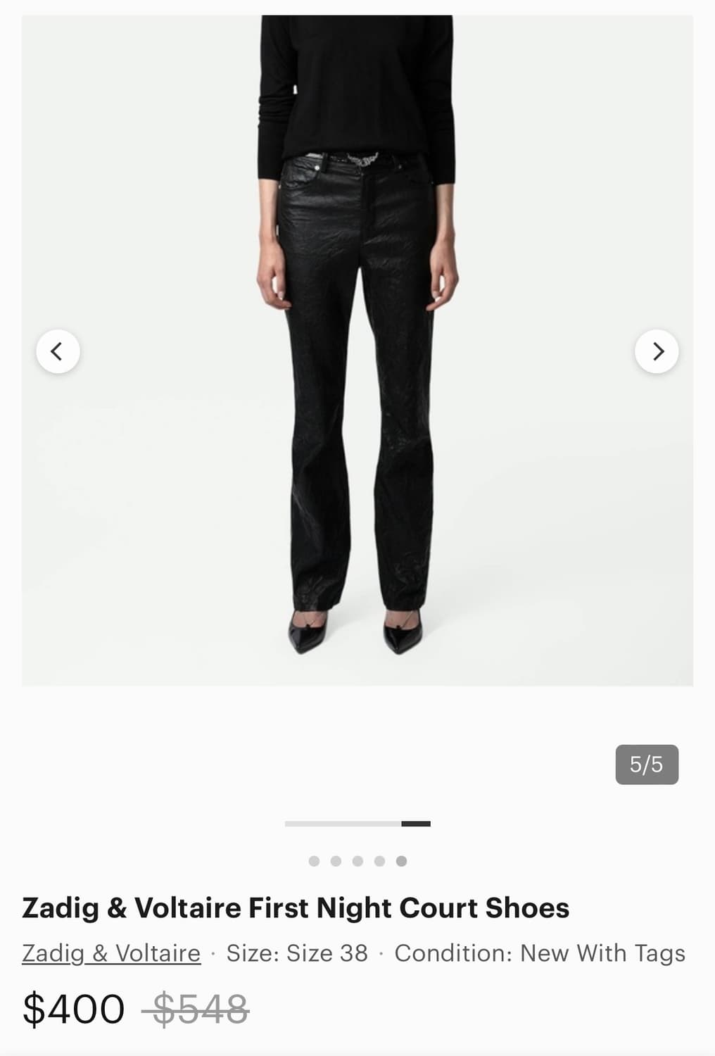 ZADIG&VOLTAIRE 블랙 체인 힐 (38) 쟈딕앤볼테르 상품이미지6