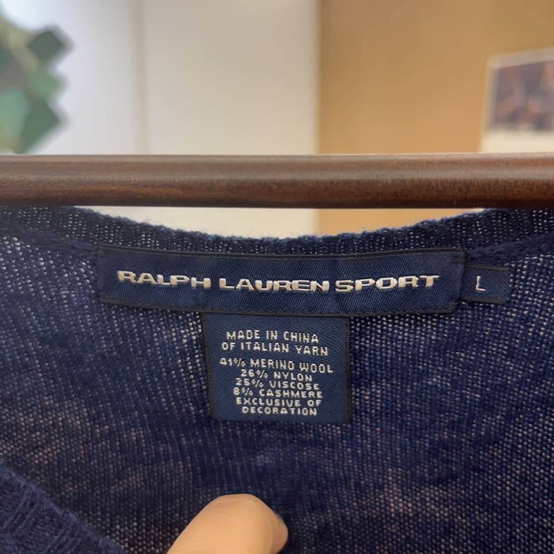 폴로 랄프로렌 캐주얼 여리핏 메리노울 브이넥 니트 L C08883 상품이미지5