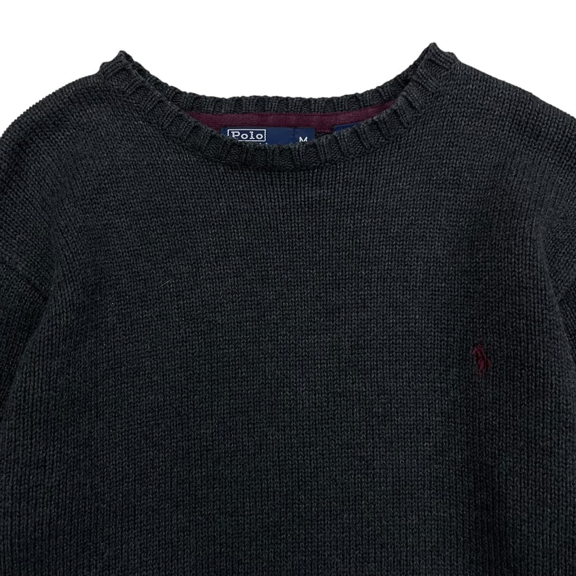 폴로 랄프로렌 버건디 차콜 니트 M 상품이미지4