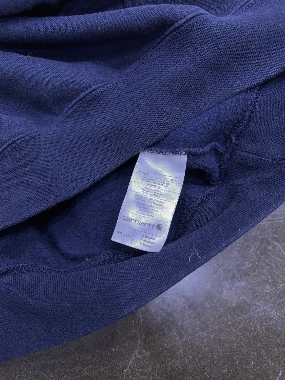 칼하트 포켓 맨투맨 스웻셔츠 약기모 네이비 오리지널핏 S 상품이미지6