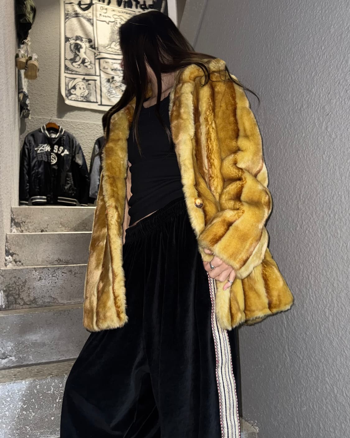 빈티지 페이크 퍼자켓 상품이미지2