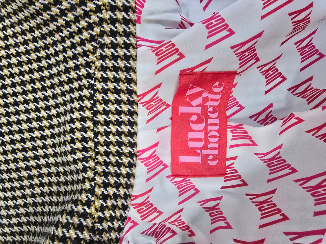 럭키슈에뜨 아방핏 하운드체크 러플 코트 상품이미지9