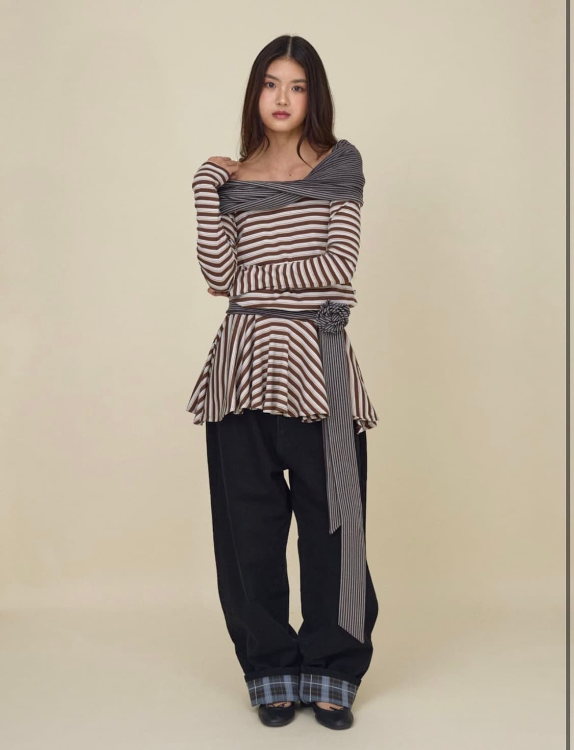 글로니 글로니 듄 투톤 드레스 브라운 장원영 원피스 M 상품이미지2