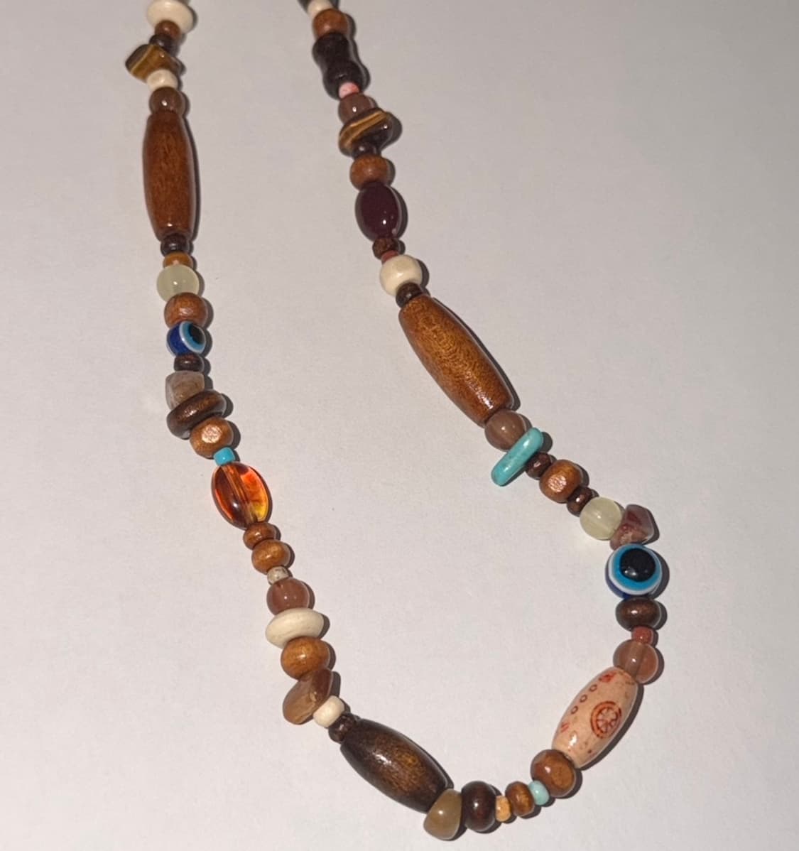 핸드메이드 빈티지 데이먼알반 비즈목걸이 그런지 에스닉 우드 인디 상품이미지2