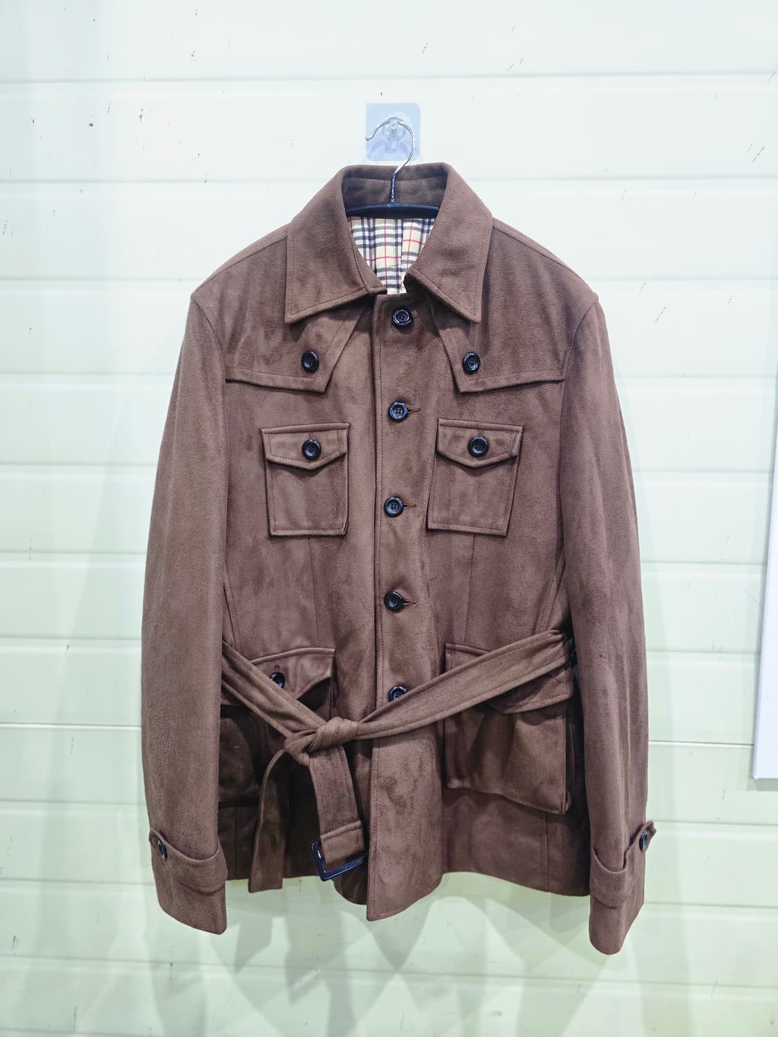 스웨이드 벨티드 자켓 브라운 상품이미지1