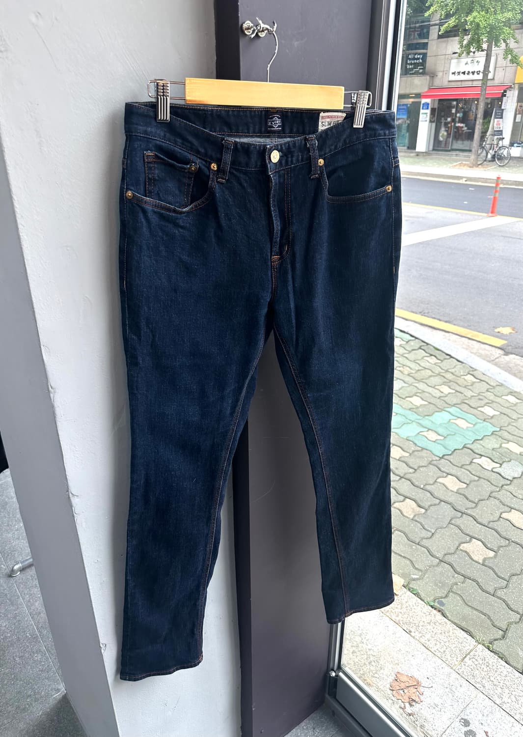 31~32/ 에비수 프리미엄 레더페치 데님 팬츠 상품이미지2