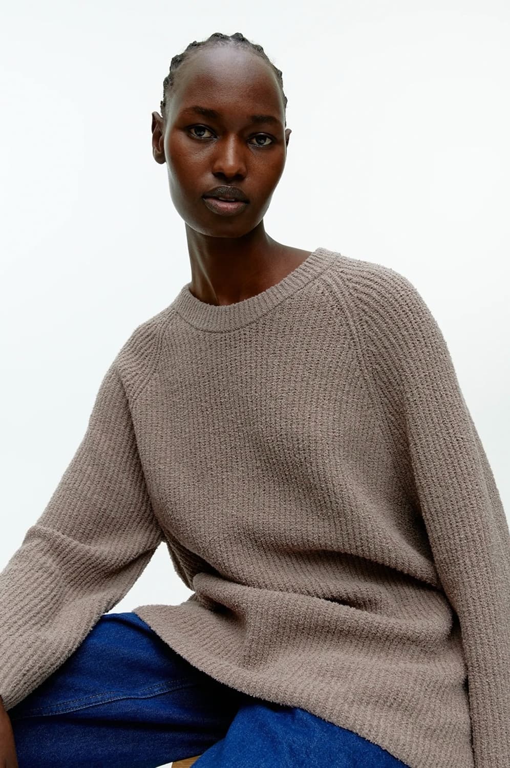 아르켓 ARKET 코튼 부클 니트 루즈핏 M 정가 13만원대 컨디션 굿 상품이미지2