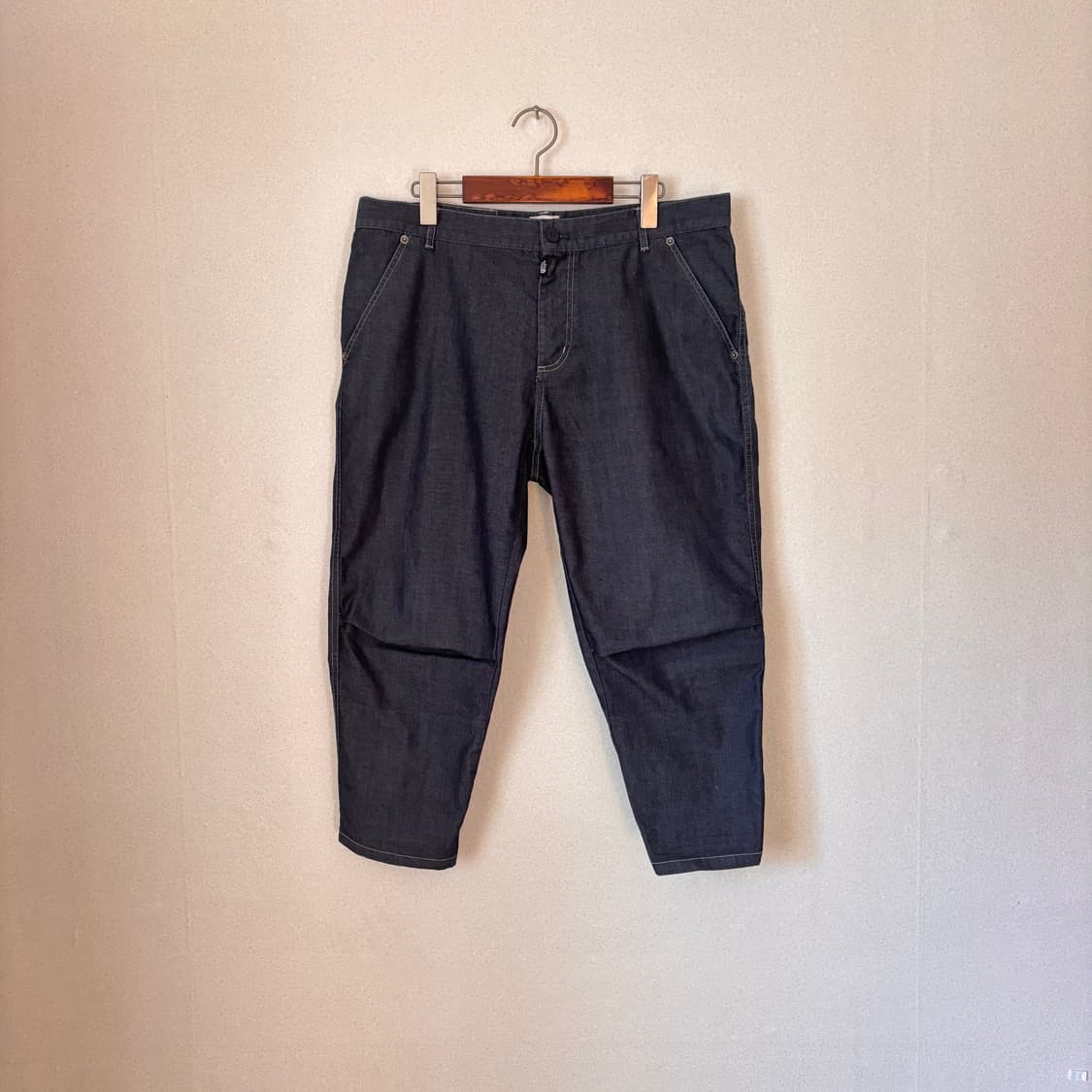 노스페이스 36 캐주얼 반바지 7부 체크 디테일 화이트 라벨 상품이미지3