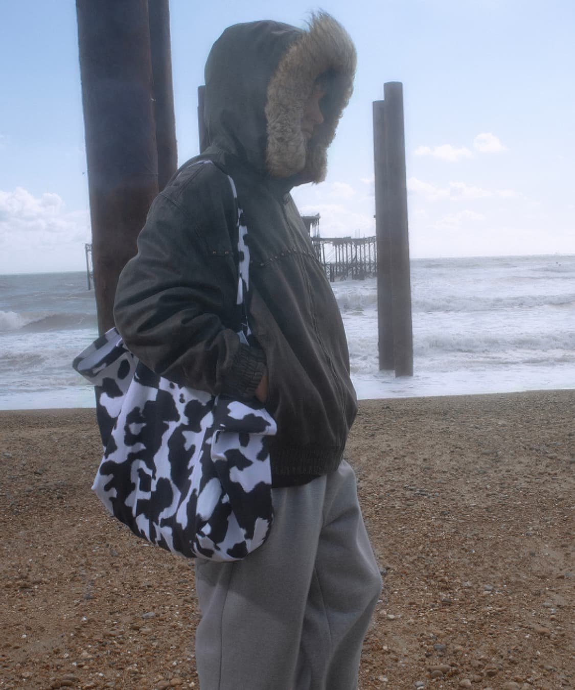 ertr Be Bop Canvas 토트백 Cow 상품이미지3