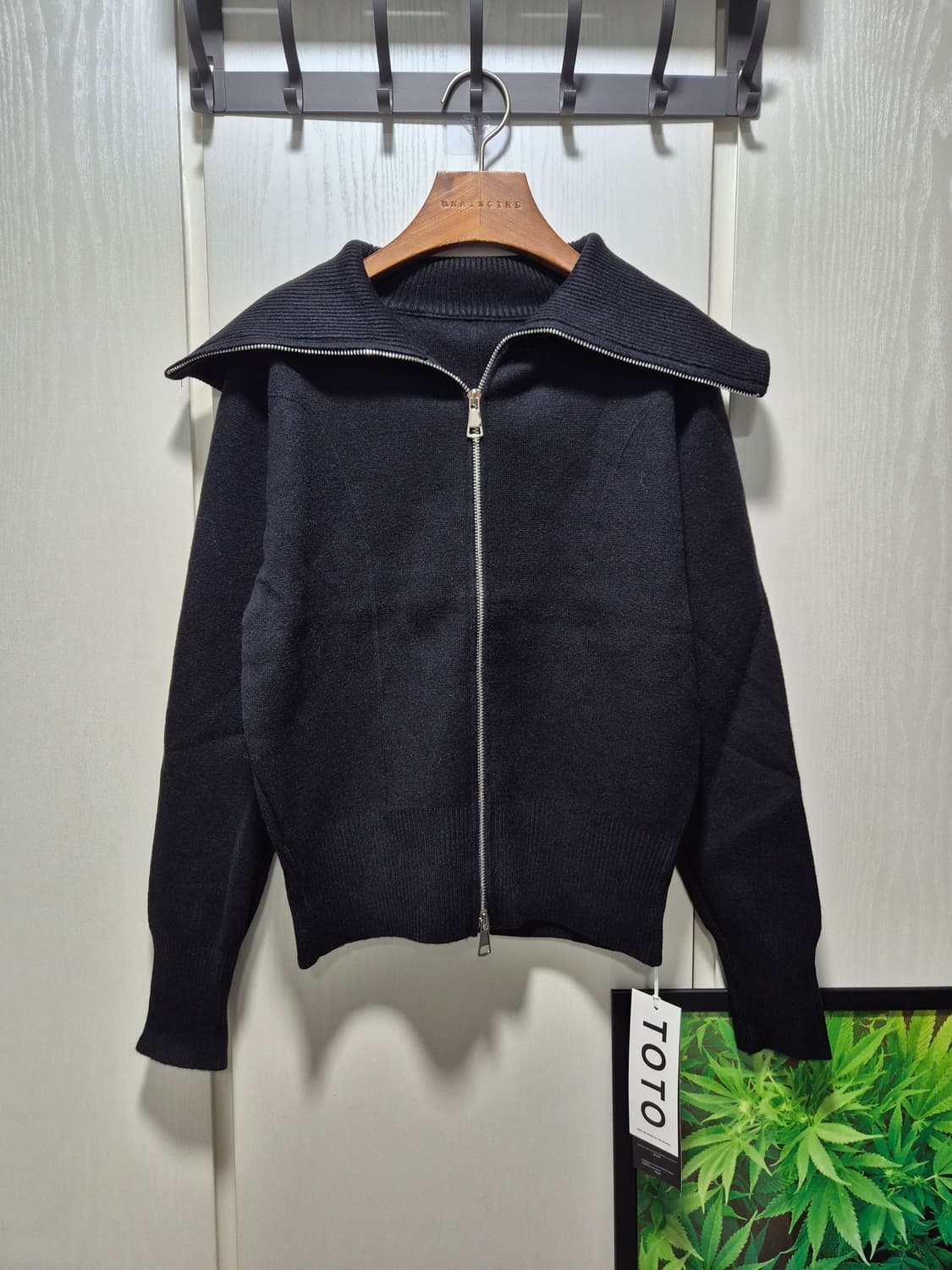 빈티지 가디건 집업 봄니트 블랙 상품이미지1