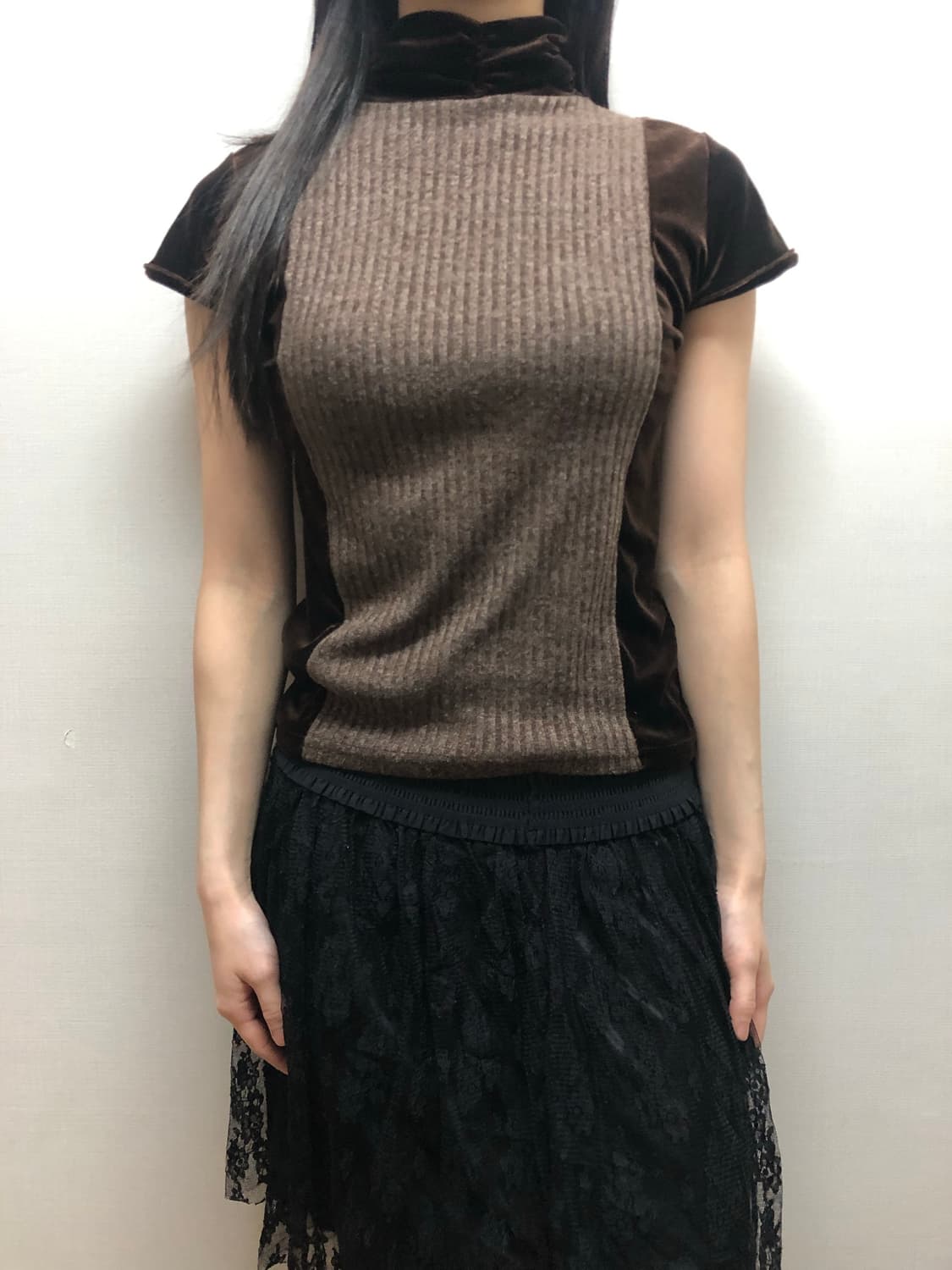 빈티지 블랙 레이스 미니 스커트 상품이미지4