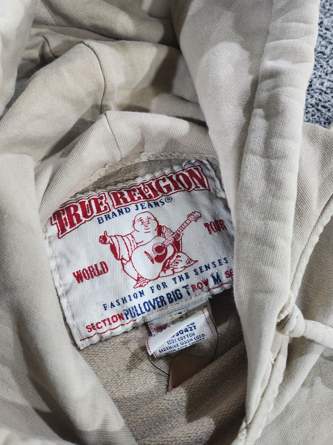 트루 릴리전(True Religion) 베이지 후드 티셔츠 상품이미지3