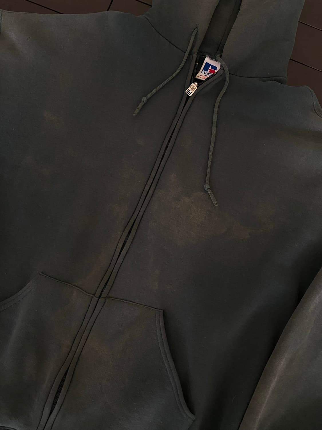 (XL) 90s 빈티지 러셀 후드집업 다크그린 상품이미지4