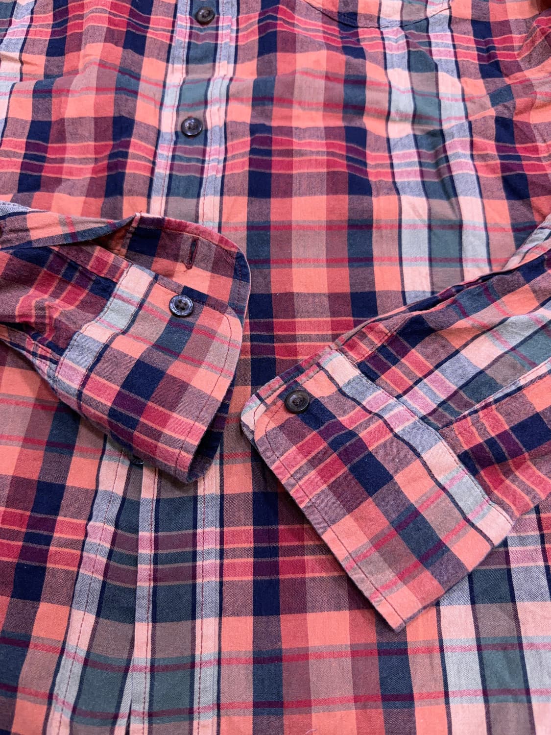 리바이스 슬림핏 린넨 원포켓 캐쥬얼 체크셔츠 남방 M 상품이미지7