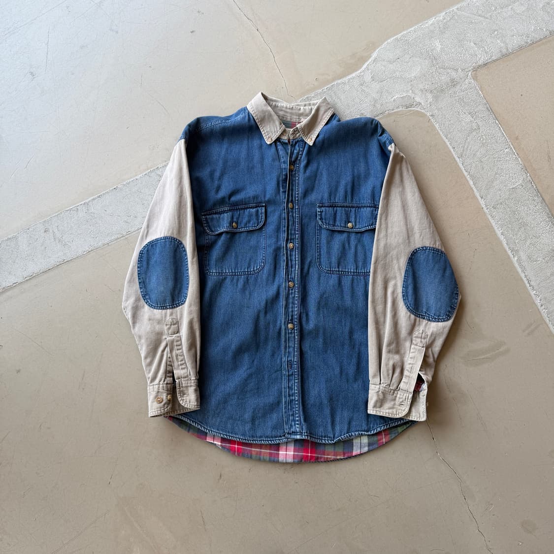 레드헤드 엘보우 패치 워크 셔츠 상품이미지2