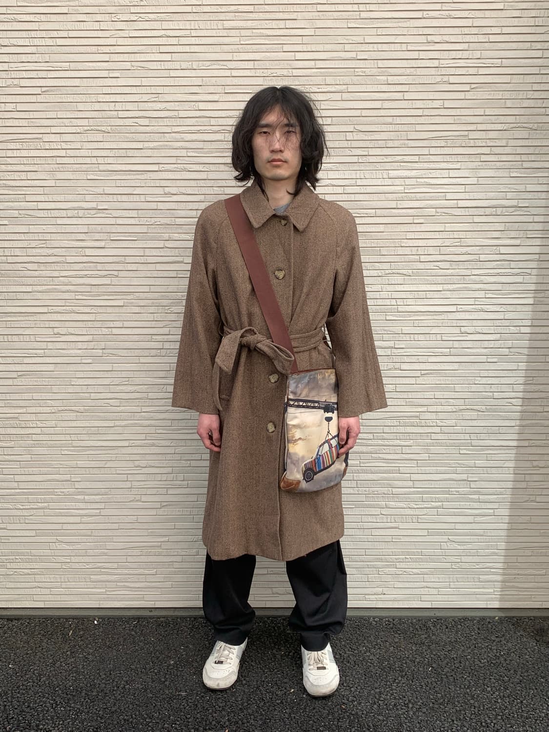 jw앤더슨 유니클로 헤링본 발마칸 울 코트 (brown) 상품이미지1