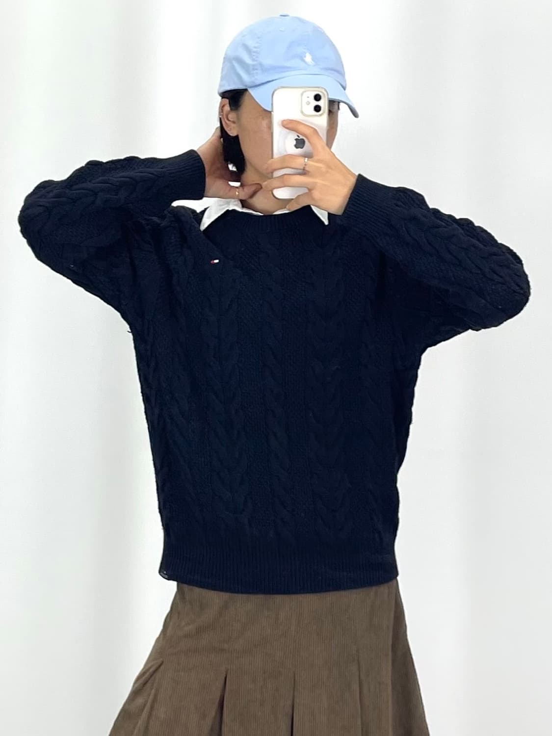 루키CK9732: 타미 네이비 케이블 니트  상품이미지2