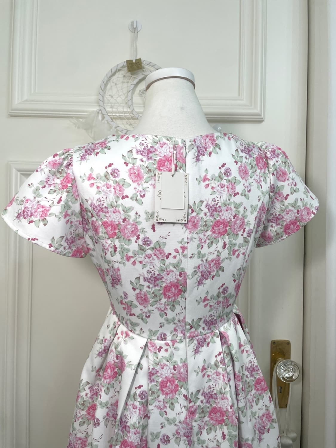 pink flower pleats midi opc 상품이미지4