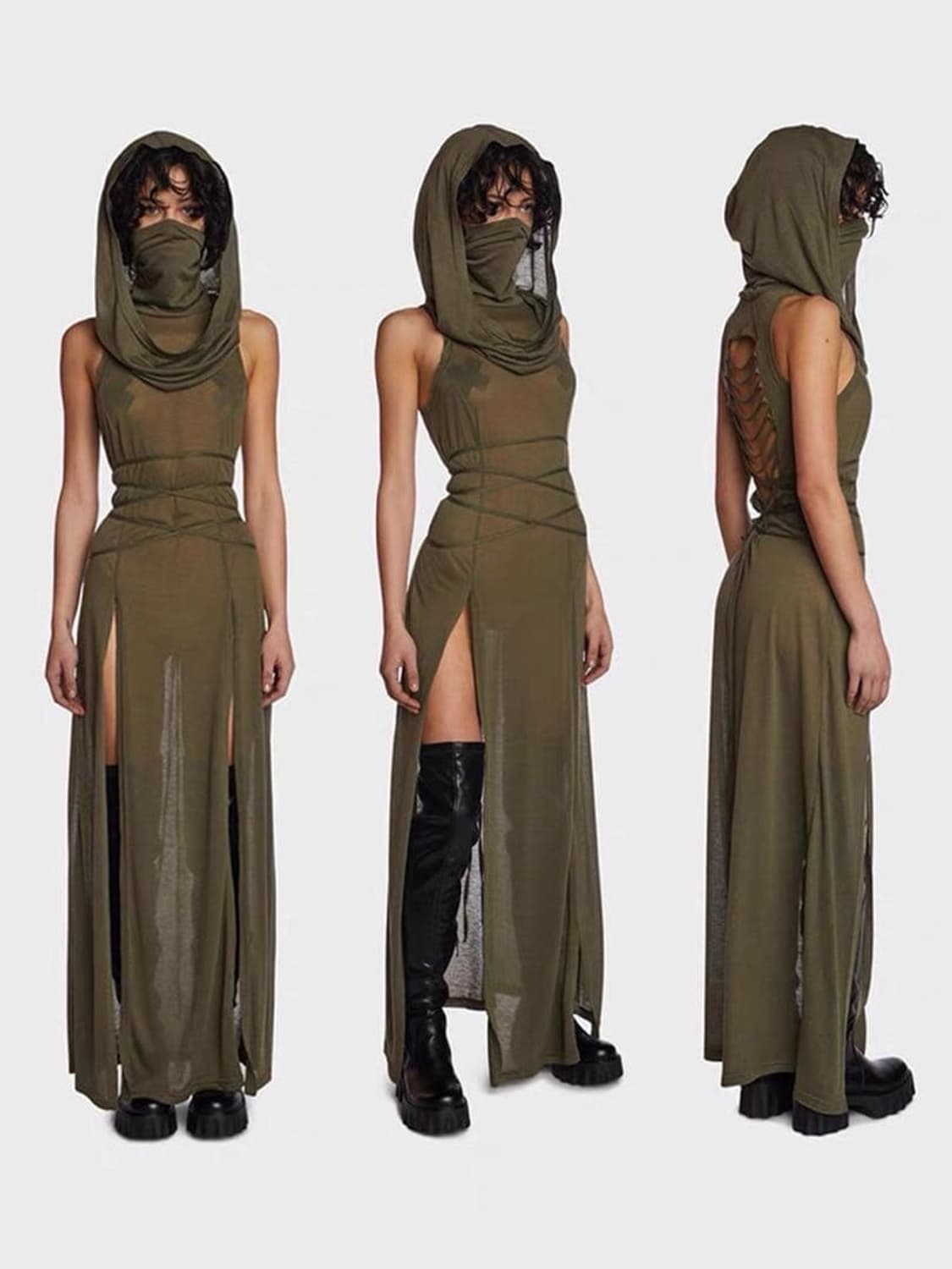 Dolls kill 돌스킬 후드 맥시 드레스 상품이미지1