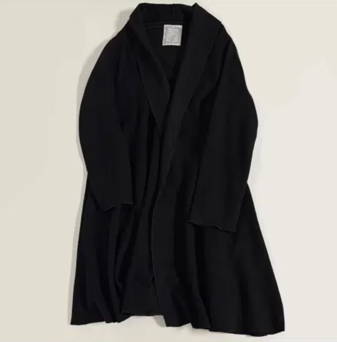 빈티지 울 플레어 롱 코트 가디건 블랙 상품이미지1