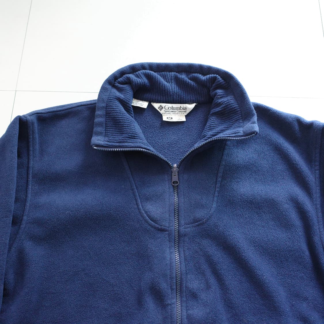 90s 컬럼비아 딥네이비 플리스 집업 재킷 상품이미지2