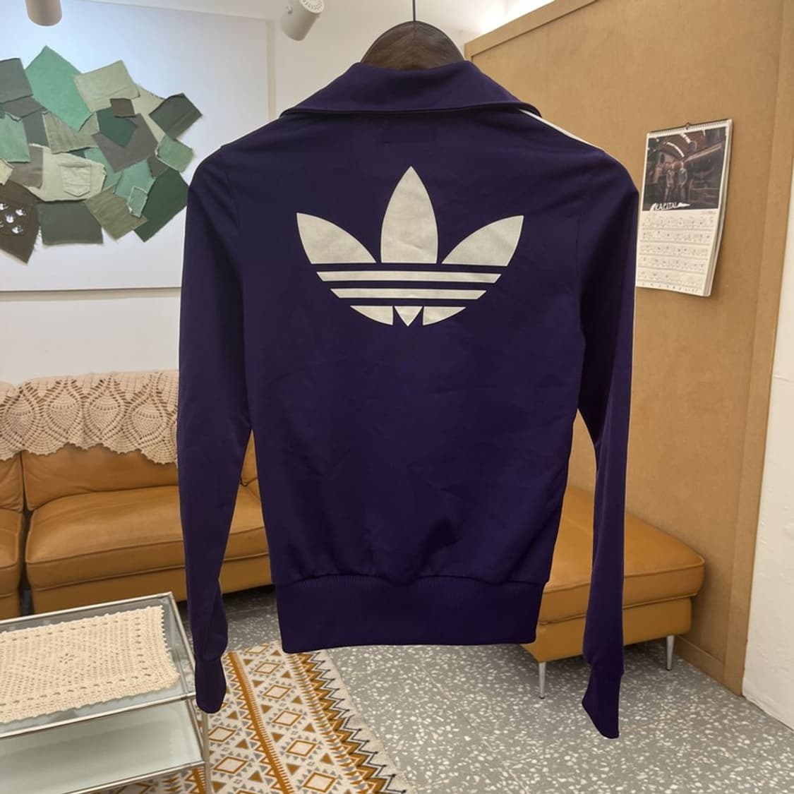 아디다스 빈티지 파이어버드 딱붙핏 딥퍼플 져지 집업 85 C10658 상품이미지4