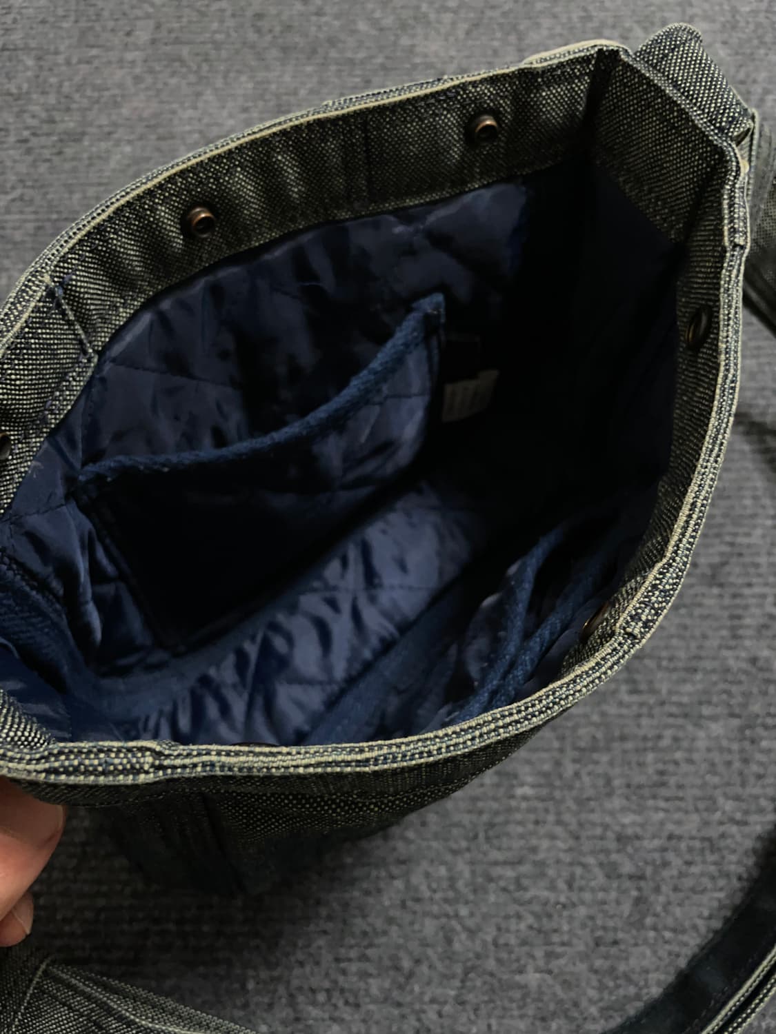 포터 다크그린 데님 숄더백 상품이미지4