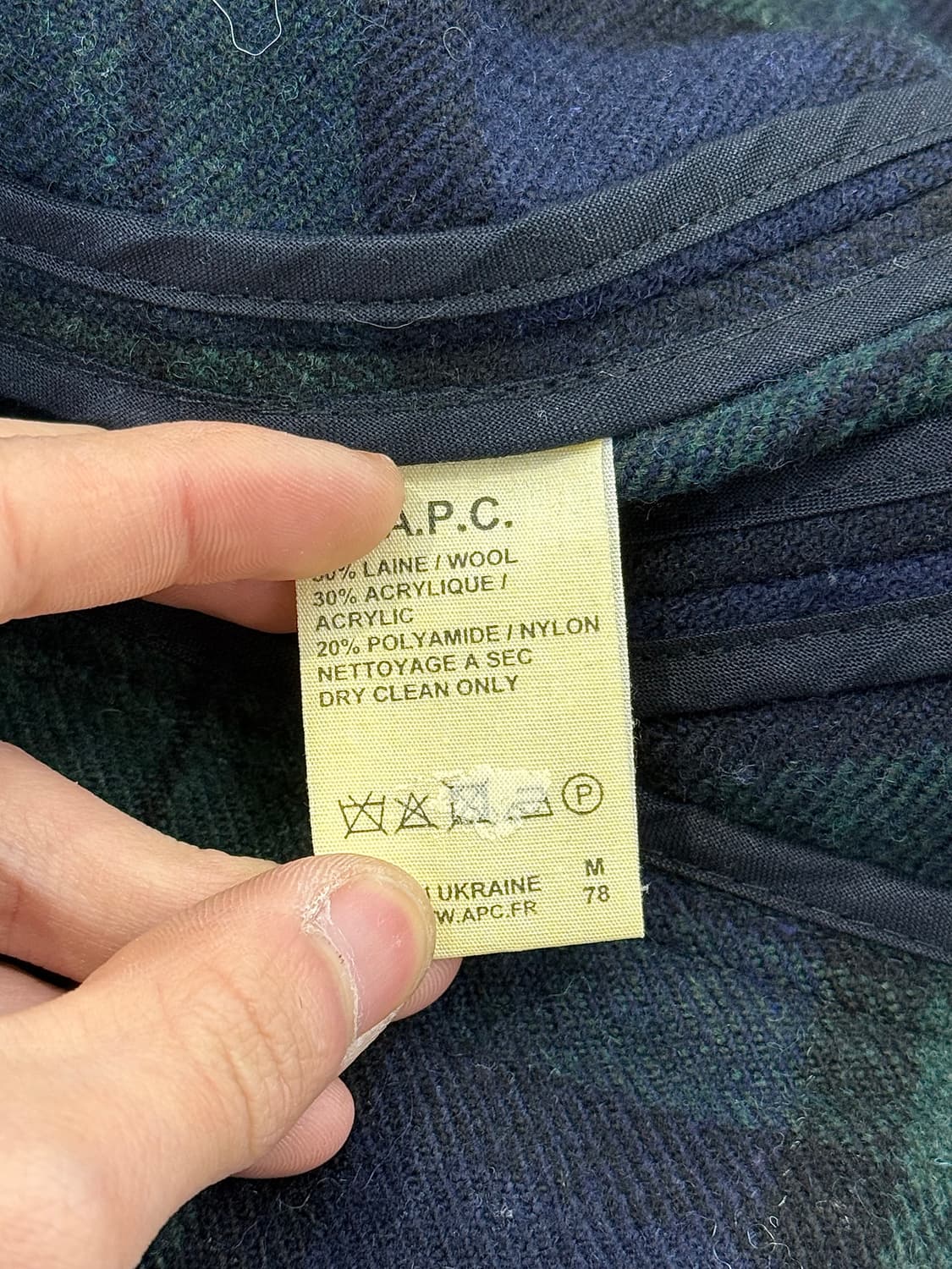 아페쎄 타탄 플래드 해링턴 체크 울 자켓 상품이미지8