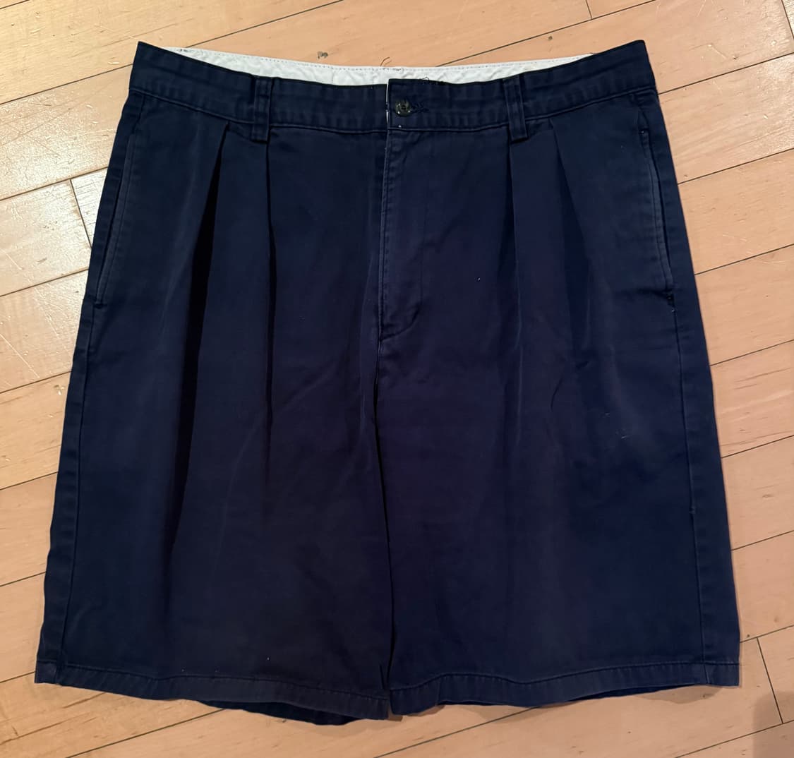 빈티지 폴로 네이비 투턱 반바지 상품이미지1