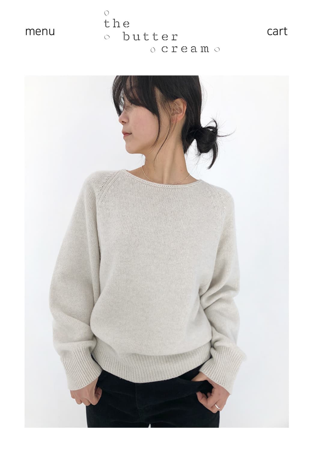 더버터크림 슬로코 캐시미어 니트 솔티드 상품이미지1