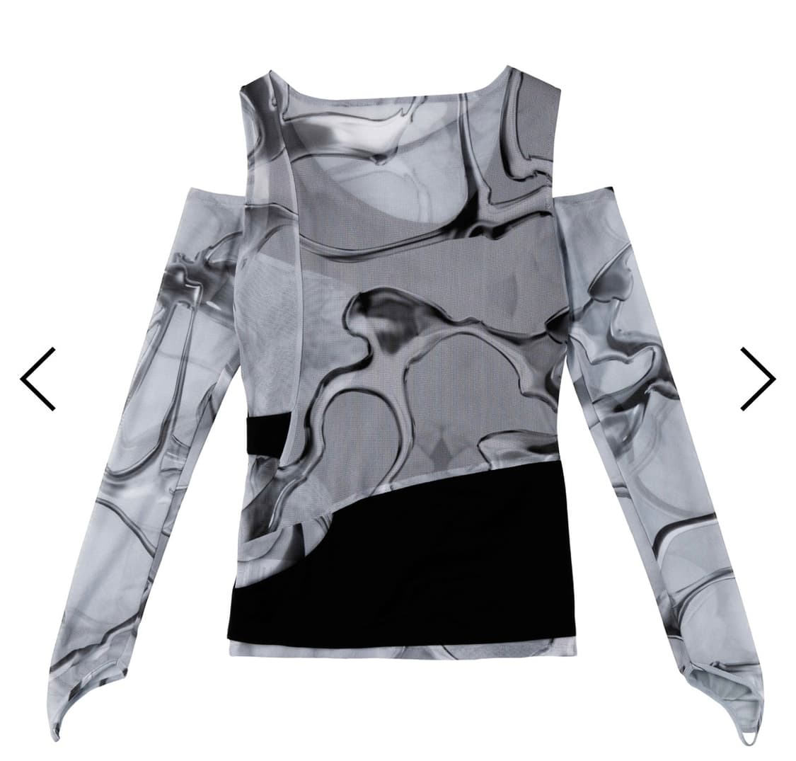 킴지수) In&Out 3D Printed Top BK L 상품이미지5