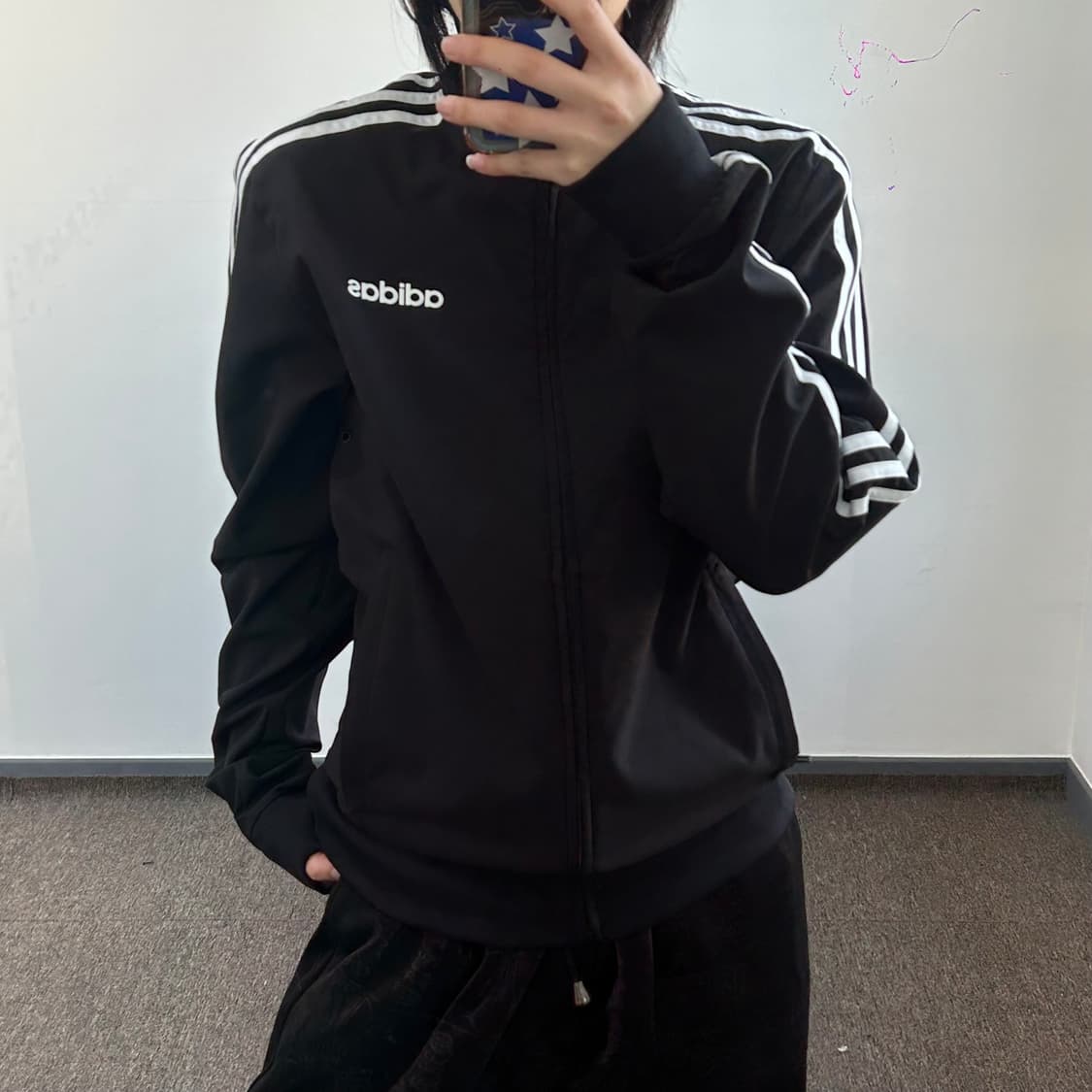 Adidas 아디다스 블랙 트랙탑 바람막이 져지  상품이미지1