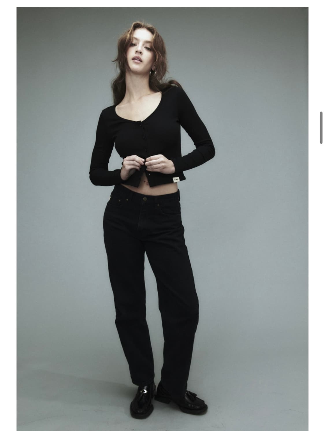 글로니 93 mid rise loose fit jeans (black) 상품이미지1