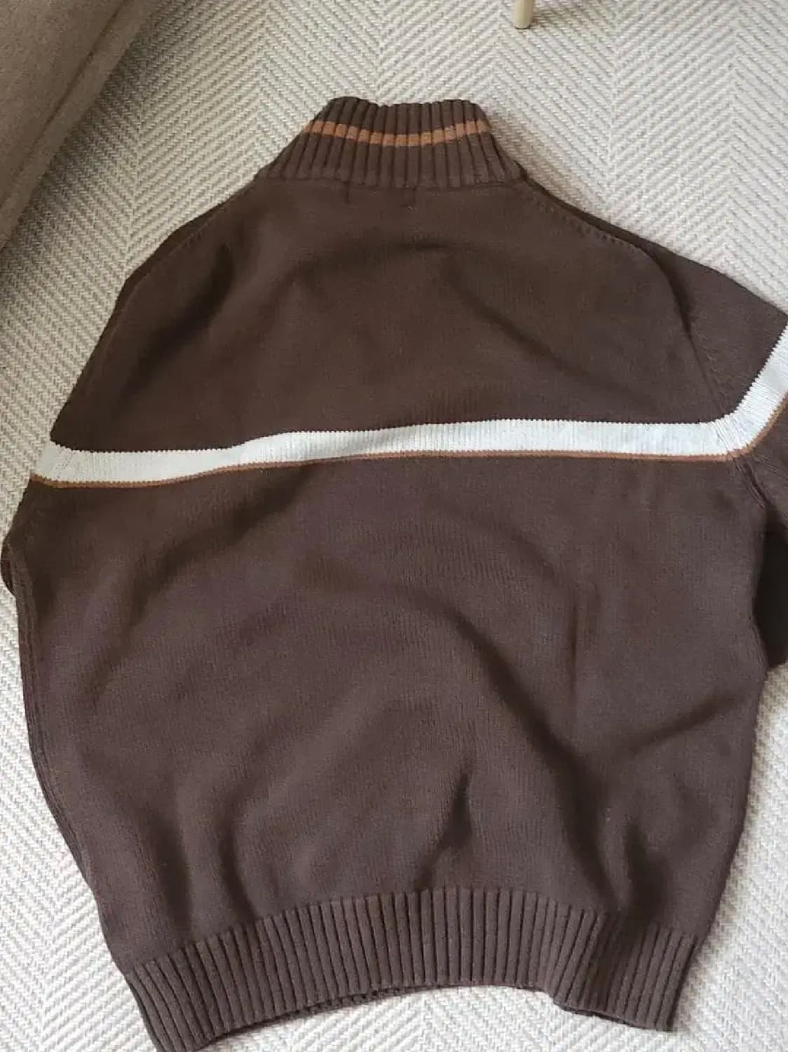 Vintage 브라운 니트 반집업 XL 상품이미지4