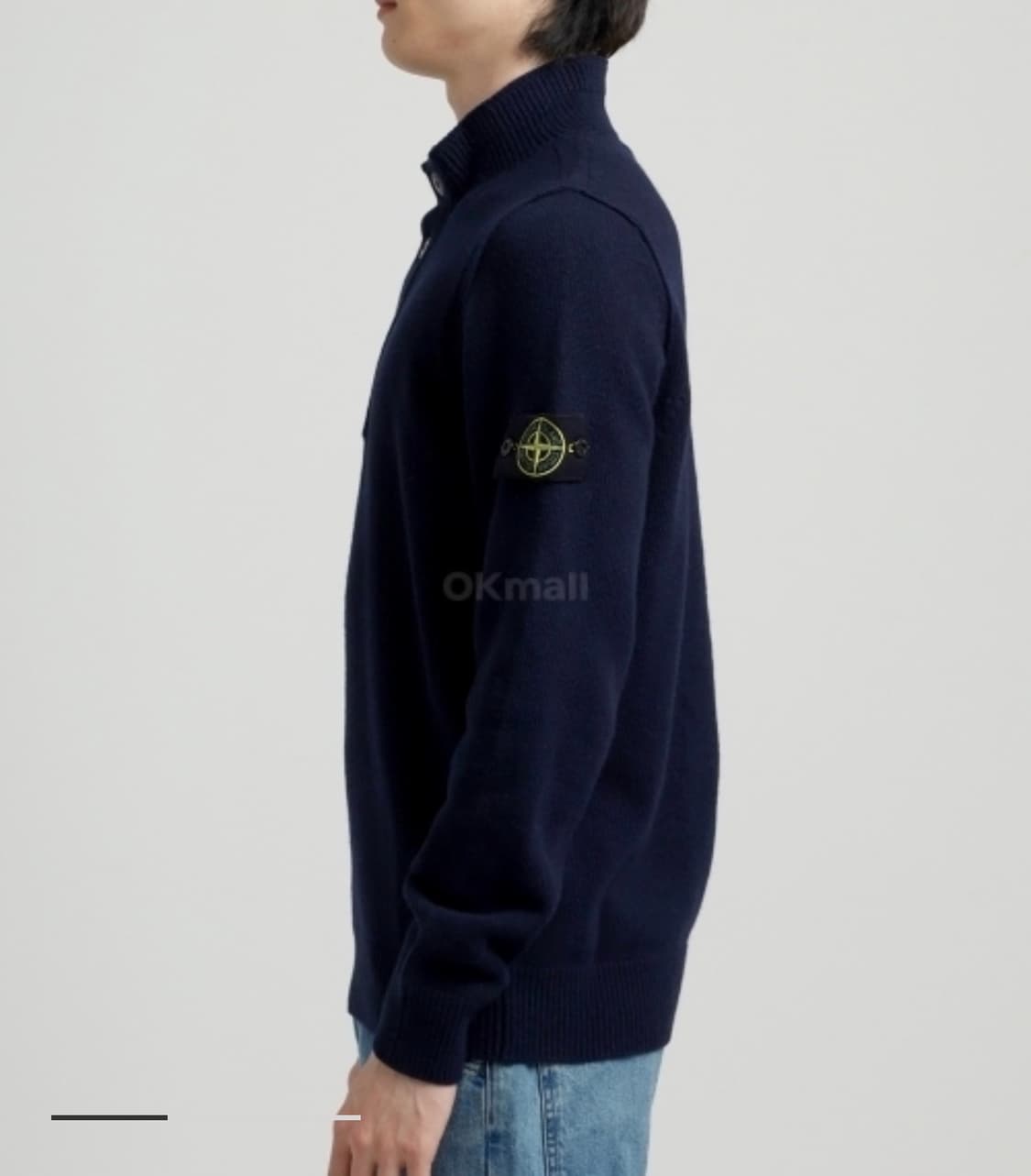 스톤아일랜드 램스울 하프 버튼 스웨터 네이비 상품이미지3