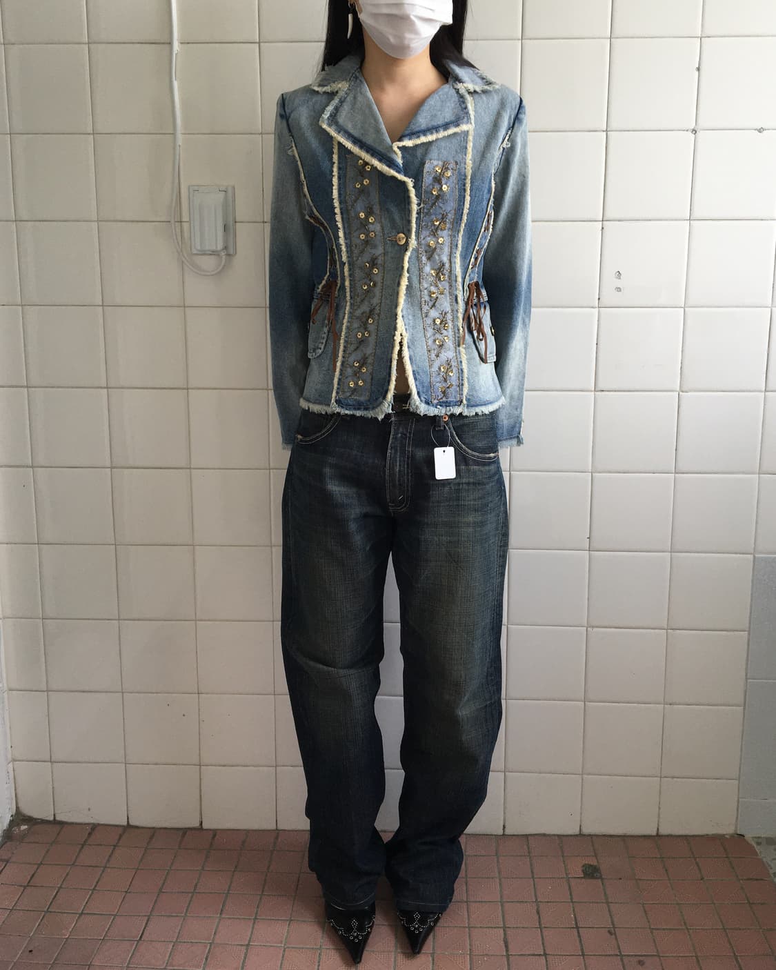 Lace up point denim jacket 상품이미지7