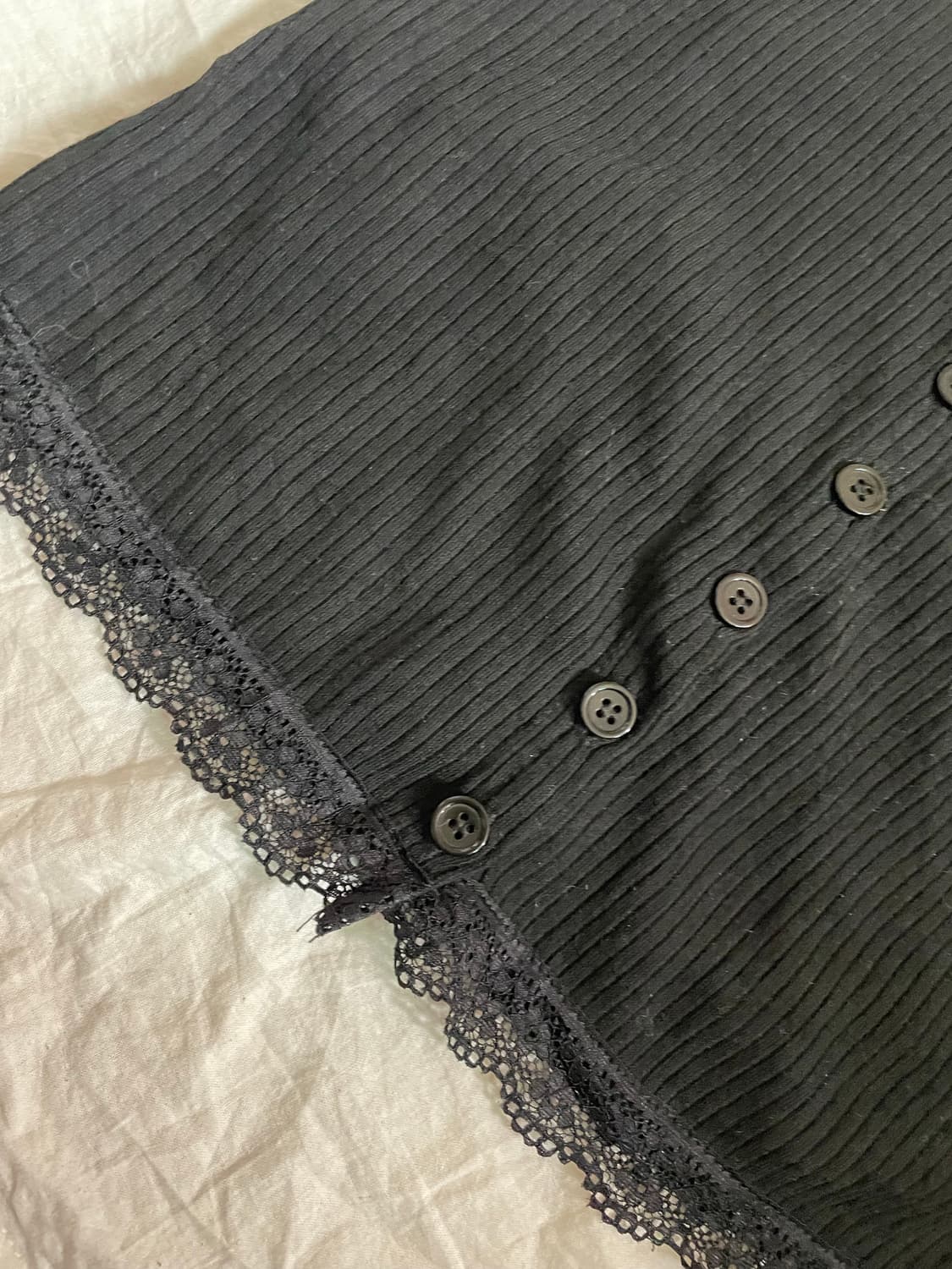     블랙 레이스 트리밍 골지 캐미솔 상품이미지5