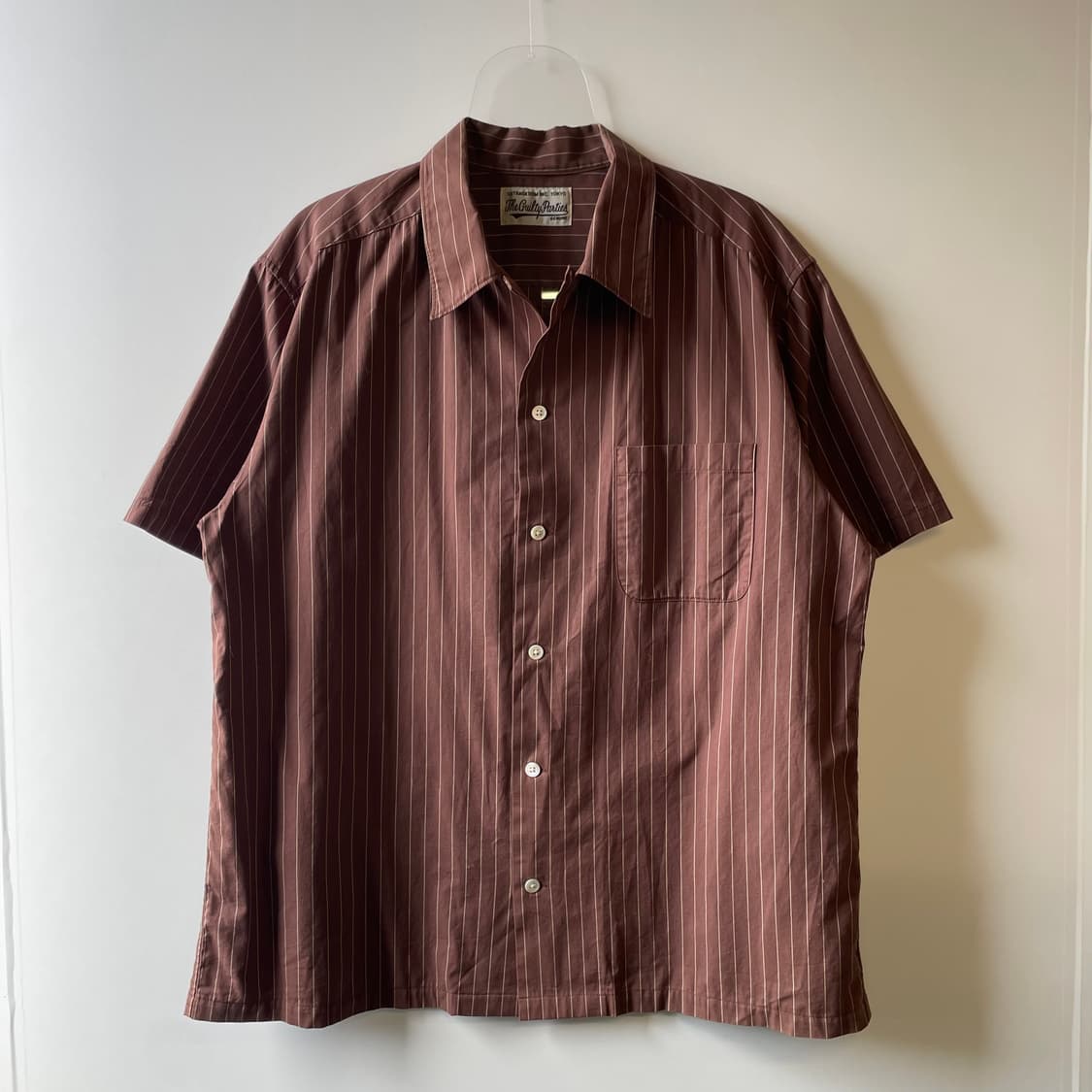 와코마리아 스트라이프 오픈카라 반팔셔츠 상품이미지1