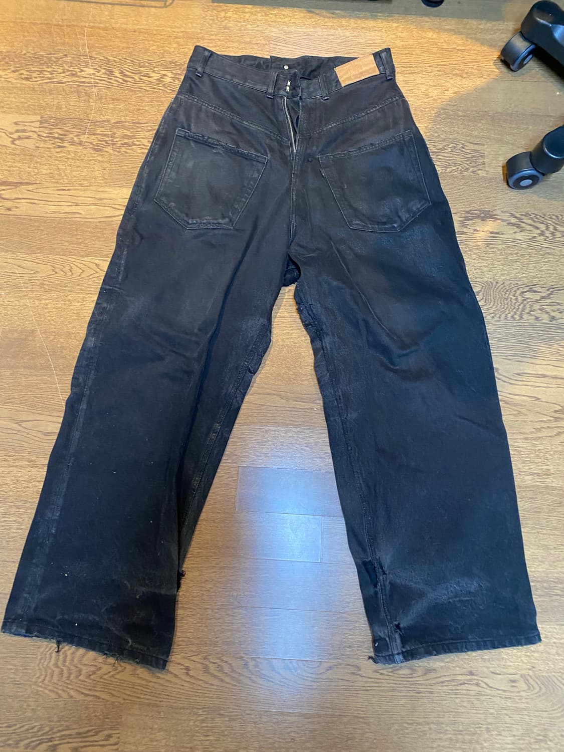 프로젝트 gr 워시드 백워드 데님팬츠 블랙 3사이즈 상품이미지1