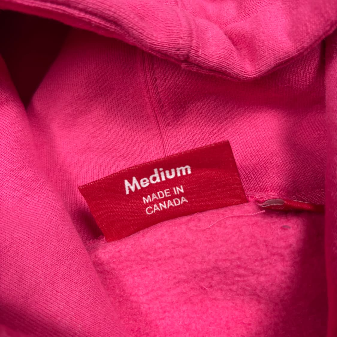 슈프림 핑크컬러 스몰 패치로고 후드티 상품이미지4