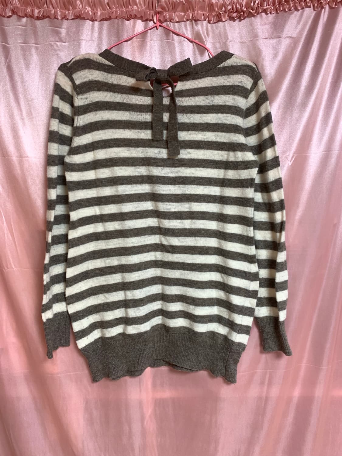 백리본 스트라이프 니트 빈티지 모리 상품이미지2