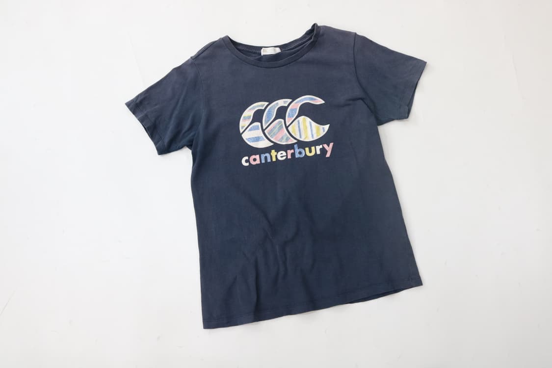 Canterbury 캔터베리 빈티지 파스텔 스트라이프 로고 티셔츠 (M) 상품이미지2