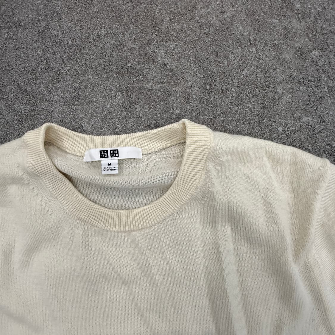 유니클로 아이보리 골지 하프넥 니트 베이직 이너웨이 상품이미지5