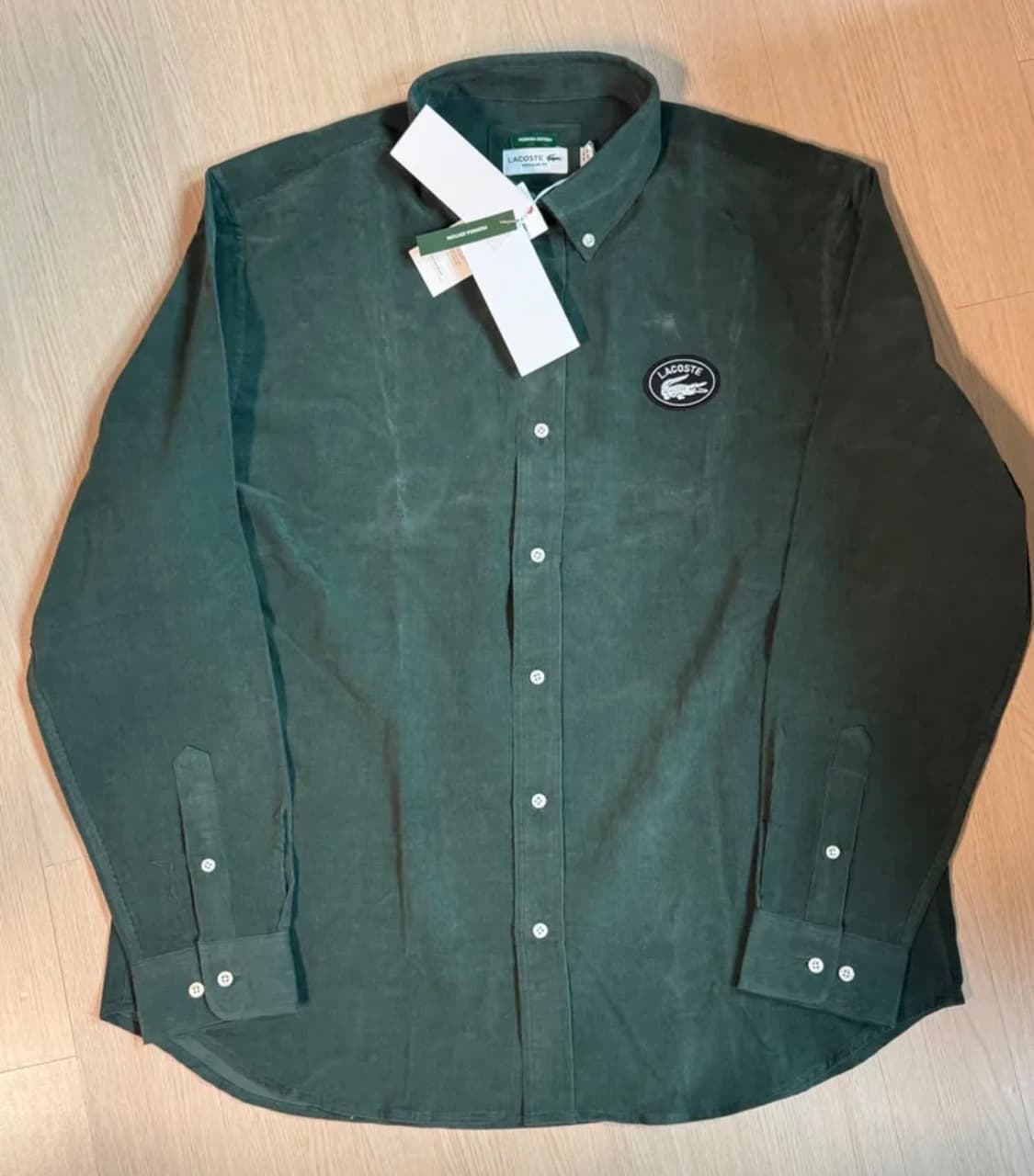 라코스테 코듀로이 솔리드 셔츠 다크그린 42(L) 사이즈 상품이미지1
