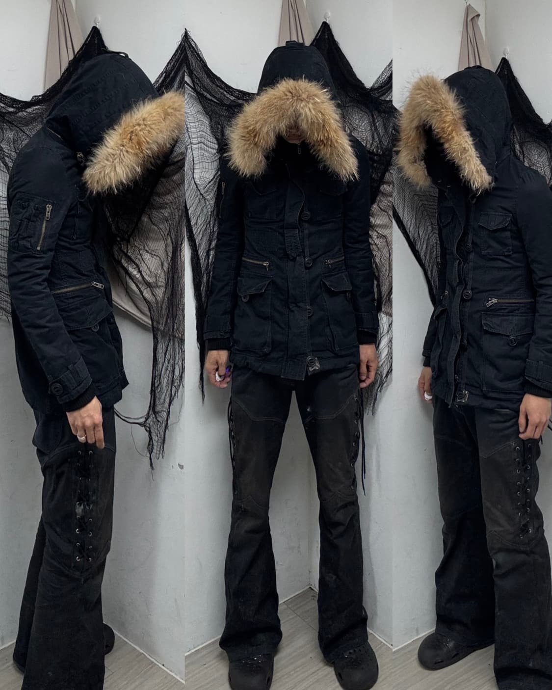 [MOUSSY] Gimmick Design Fur Hoodie Jacke 상품이미지1